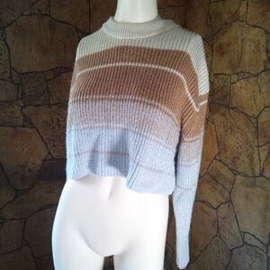 Garage Women's Striped Sweater in Cream and Brown